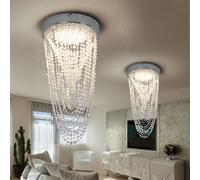 Lustre LED plafonnier plafonnier lampe en cristal, suspension cristal chromé, 12W 910lm 3000K, DxH 20x34 cm
