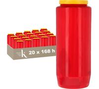 KRISTEN bougie commémorative 7 jours - rouge - set de 20 pièces