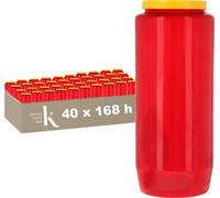 KRISTEN bougie commémorative 7 jours - rouge - set de 40 pièces