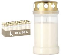 KRISTEN Bougie funéraire traditionnelle - 60 heures d'éclairage - Blanc - Set de 24 pièces