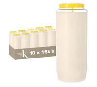 KRISTEN Bougies de Cimetière Blanches - Lot de 10 - Longue Durée (168 Heures) - Funéraires - Commémoratives