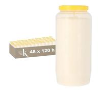 KRISTEN Bougies de Cimetière Blanches - Lot de 48 - Bougies Longue Durée (120 Heures) - Bougies Funéraires - Bougies Commémoratives
