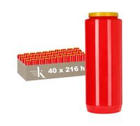 KRISTEN Bougies funéraires rouges - Lot de 40 - Longue durée (216 heures)