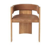 Kristina Dam Studio Chaise Collector Chêne verni chaud-cuir cognac