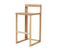 Kristina Dam Studio Tabouret de bar Outline 75 cm Chêne laqué chaud-acier brossé