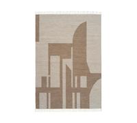 Kristina Dam Studio Tapis Kilim Contemporain Blanc Cassé/ Marron 200 cm