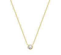 KristLand 18 Carats Or Plaqué Titane Collier en Acier avec Pendentif en Pierre De Zircone Cubique Scintillant Collier Pendentif Design Minimaliste Partie Cadeau pour Femmes Filles Tonalité Dorée