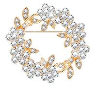 KristLand Broche De Fleurs avec des Pierres De Cristal Scintillantes Vintage Broche De Mariage Broche Corsage Art Déco Mariée Mode Broche Cartable Fête Cadeaux pour Femmes Dames