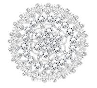 KristLand - Broche de mariée élégante en forme de fleur de style art déco avec cristaux étincelants pour Noël, fête, cadeau d'anniversaire, Cristal, cristaux