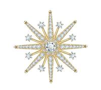 KristLand Broche en forme d'étoile avec cristaux scintillants - Style vintage - Pour corsage de mariée - Art déco - Ruban baroque - Pour fête de mariage, anniversaire - Pour femme