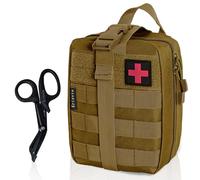 KrisVie Pochette EMT Médecine Tactique Sac étanche Molle de Premiers Secours, Trousse Kit de Premiers Soins Militaires pour Randonnée Camping Airsoft avec Un Ciseaux médical