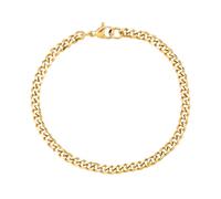 Kritz Bracelet Femme plaqué Or et Acier inoxydable Style Trombone Paperclip - Corde Torsadé - Gourmette Maille Cubaine - Bracelets Maillon Fin Rond Ovale Bijoux Cadeau Femmes (Gourmette Cubaine)