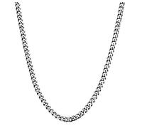 Kritz Chaîne Maille Cubaine 3 mm plaqué Argent Coupe Diamant I Chaine Mixte Femme Homme Taille 40 à 60 Cm - Bijoux Mode Cadeau (60)