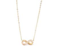 Kritz Collier Femme infini Plaqué Or ou Argent Pavé Zircon - Pendentif Symbole Éternité Amour Amitié Style Minimaliste avec Chaîne Réglable - Bijoux Cadeau Femmes (Or)