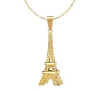 Kritz Collier Femme Tour Eiffel Plaqué Or - Pendentif Eiffel Tower Paris et Chaîne réglable - Bijoux Mode Cadeau