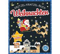 Kritzel-Kratzel-Buch Weihnachten. Für Kinder ab 5 Jahren: Kratzmotive mit tollen Farbeffekten und Glitzerseiten. Inkl. Holz-Stick.
