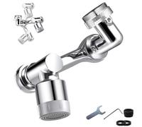 Krivo V2 Rallonge de robinet rotatif Flexiflow 1080° Robinet pivotant universel 1080° Robinet d'extension multifonction pour cuisine et salle de bain (1 pièce)