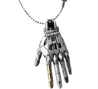 KRJGOERG 1 collier créatif articulé mobile avec pendentif main de robot mécanique bionique avec chaîne pour homme et femme, 1.0*1.0*1.0