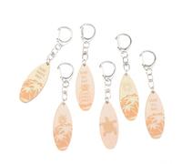 KRJGOERG 5PCS Mini planche de surf en bois porte-clés, plage thème décoratif porte-clés, sac à dos sac à main pendentif pour plage Party Favors