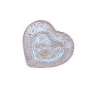 KRJGOERG Bol en forme de cœur en résine de quartz rose en cristal naturel - Décoration d'intérieur - Pierre de méditation