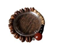 KRJGOERG Bracelet élastique fait à la main en grains de café naturel tressé en copeaux de noix de coco pour femme, 1.0*1.0*1.0
