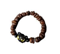 KRJGOERG Bracelet élastique fait à la main en grains de café naturel tressé en copeaux de noix de coco pour femme, 1.0*1.0*1.0