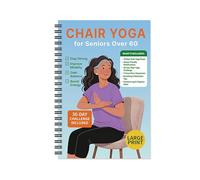 KRJGOERG Cahier à spirales de 30 jours de yoga sur chaise pour perte de poids, entraînement quotidien à la maison pour les personnes âgées débutantes, guide simple illustré des exercices à faible