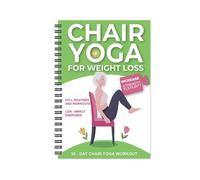 KRJGOERG Cahier à spirales de 30 jours de yoga sur chaise pour perte de poids, entraînement quotidien à la maison pour les personnes âgées débutantes, guide simple illustré des exercices à faible