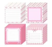 KRJGOERG Carnet de notes 1/4 pièces avec nœud rose crème style lapin, journal portable avec matériau en papier décoratif