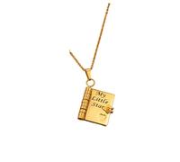 KRJGOERG Collier avec pendentif en acier inoxydable avec inscription « My Little Star » - Pour fille - Ouverture et fermeture du livre - Chaîne de pull pour femme, 1.0*1.0*1.0