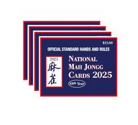 KRJGOERG Lot de 4 cartes de Mahjong officielles 2025, grand guide de règles et mains standard, faciles à lire avec référence de stratégie pour la maîtrise du jeu