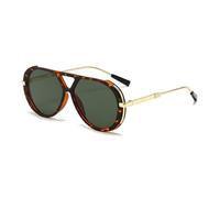 KRJGOERG Lunettes de soleil ovales surdimensionnées punk 2025, lunettes de luxe vintage à grande monture UV400 pour homme et femme, lunettes d'escalade en plein air, marron, 14.0*12.0*2.0