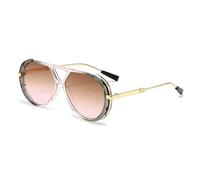 KRJGOERG Lunettes de soleil ovales surdimensionnées punk 2025, lunettes de luxe vintage à grande monture UV400 pour homme et femme, lunettes d'escalade en plein air, rose, 14.0*12.0*2.0