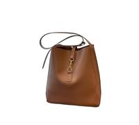 KRJGOERG Sac à bandoulière élégant en cuir souple, grande capacité, sac seau à bandoulière, sac fourre-tout simple et tendance pour femme, cadeaux, café, 32.0*12.0*32.0