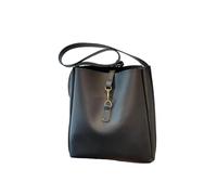 KRJGOERG Sac à bandoulière élégant en cuir souple, grande capacité, sac seau à bandoulière, sac fourre-tout simple et tendance pour femme, cadeaux, Noir , 32.0*12.0*32.0