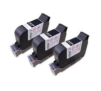 KRLAZdN Cartouche d'encre Noire à Base de solvant, séchage Rapide, W3T10B 2590 FOL13B IQ800-N-BL 53S + 60082A, Compatible avec l'imprimante à Jet d'encre TIJ 2.5 en Ligne