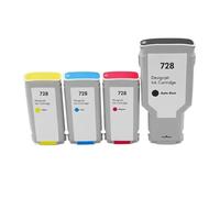 KRLAZdN Compatible avec la Cartouche d'encre 130 ML 300 ML 728 728XL F9J68A F9J67A F9J66A DesignJet T730 T830(6 Set)