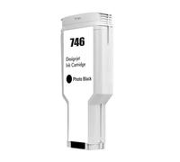 KRLAZdN Compatible avec la Cartouche d'encre 300ML Compatible avec HP746 746XL P2V82A P2V83A P2V80A P2V78A Compatible avec imprimante DesignJet Z6 Z9(746-PBK)