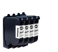 KRLAZdN Compatible avec la Cartouche d'encre Rechargeable HP45 51645A 45 Traceur de Graphique CAD HP1280 1180(4X Black)