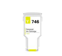 KRLAZdN Compatible avec Les Cartouches à Jet d'encre HP746 P2V82A P2V83A P2V80A P2V78A DesignJet Z6 et Z9 Compatible avec imprimantes Grand Format(HP-746-Y-300ML)