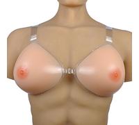 KRLZKID Faux Seins en Silicone avec Sangles Formes de Seins artificiels pour Le Cosplay des travestis transgenres de Mastectomie,Skin-S