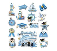 Krmoau Aimants de croisière pour la porte - 16 pièces réutilisables autocollants de voiture drôles imperméables - 2026 aimants de porte de remise de diplôme autocollants de voiture | pour véhicule