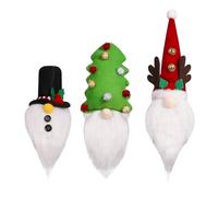 Krmoau Cache-bouteilles de vin de Noël - Capuchon mignon réutilisable - Décoration de Noël en 3 parties - Pour les vacances, la bière, le whisky, les voyages, l'anniversaire, la maison et la cuisine