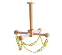 Krmoau Cage à oiseaux, balançoire en bois, jouet pour petits animaux de compagnie, jouet en bois pour le mouvement des cochons d'Inde, hamsters, cochons d'Inde, gerbilles, furets, hérissons, perruches