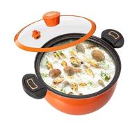 Krmoau Cocotte Minute Petite - Casserole Anti-Adhésive - Autocuiseur Anti-Adhésif avec Couvercle Transparent pour Soupes Ragoûts et Cuisson sur Induction Domestique