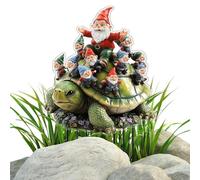 Krmoau Crochet de sol | Nain de jardin plat 2D en acrylique sur tortue | Panneaux décoratifs pour pot de fleurs, parterres de fleurs, chemins, extérieur, jardin, terrasse, cour