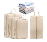 Krmoau Cubes De Compression Pour Bagages De Voyage - Set D'organisateur De Bagages À Double Fermeture Éclair Pour Cabine | Set De Quatre Accessoires Valise Avec Double Zip Pour Organisation Vêtements