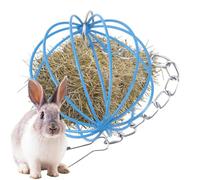 Krmoau Distributeur de foin | Râteau à nourriture sans gaspillage pour lapins - Balle d'alimentation flottante en métal - Accessoire de cage pour petits animaux, hamsters, chinchillas