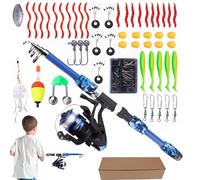 Krmoau Kit de pêche pour, Accessoires de pêche pour, kit de démarrage pour la pêche des, pour crèches, Camps, Plein air, Camping, Parc, Anniversaire, Eau Douce, Eau salée, lac