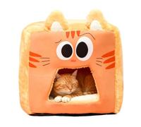 Krmoau Lit pour chat - Tente d'hiver en peluche - Maison douce pour chats comme lieu de couchage - Pour salon, maison, appartement, ferme, garage - Chaleur d'hiver